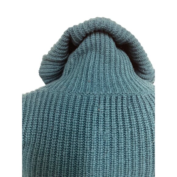 Vintage ForenzaTeal Turtleneck Sweater Long Sleeve Ribbed Knit Womens Size S - Picture 8 of 12